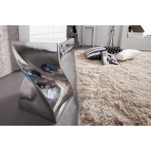 Tabouret design en aluminium argenté 45cm