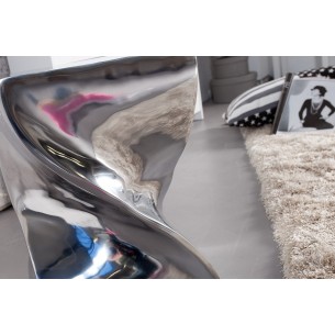 Tabouret design en aluminium argenté 45cm