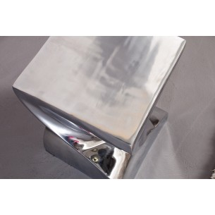 Tabouret design en aluminium argenté 45cm