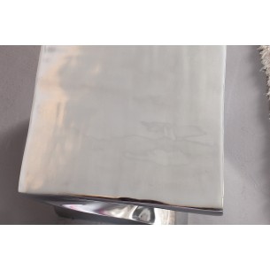 Tabouret design en aluminium argenté 45cm