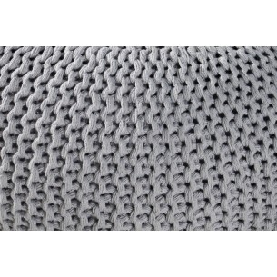 Pouf design BOULE de 50cm coloris gris en coton tricoté