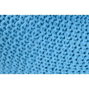Pouf design BOULE de 50cm coloris turquoise en coton tricoté