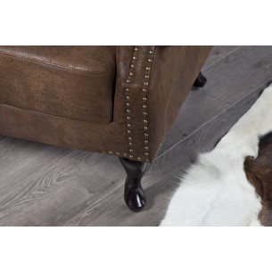 Fauteuil design chesterfield coloris marron
