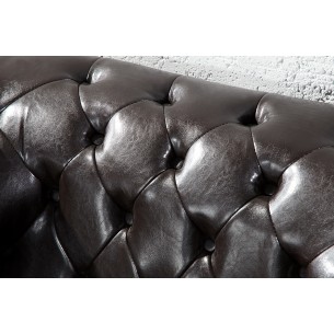 Fauteuil design chesterfield en simili cuir café noir Fauteuil design chesterfield en simili cuir café noir