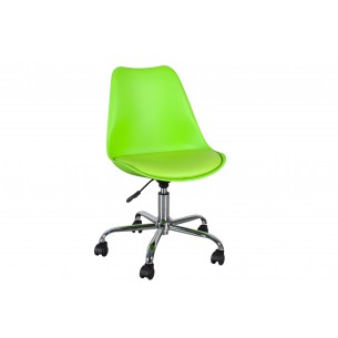 Lot de 4 chaises de bureau à roulettes en simili cuir vert Lot de 4 chaises de bureau à roulettes en simili cuir vert
