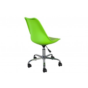 Lot de 4 chaises de bureau à roulettes en simili cuir vert Lot de 4 chaises de bureau à roulettes en simili cuir vert