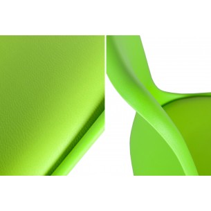 Lot de 4 chaises de bureau à roulettes en simili cuir vert Lot de 4 chaises de bureau à roulettes en simili cuir vert