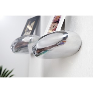 Étagère murale 5 pièces design LARME en aluminium argenté