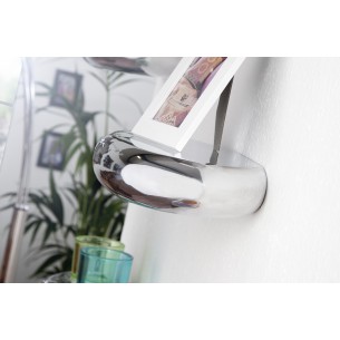 Étagère murale 5 pièces design LARME en aluminium argenté