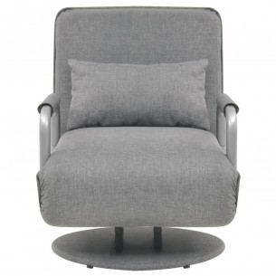 Fauteuil pivotant et canapé-lit Gris clair Tissu