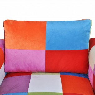 Fauteuil cube avec design de patchwork Chrome Tissu
