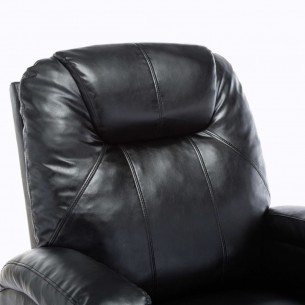 Fauteuil à bascule de massage Noir Similicuir