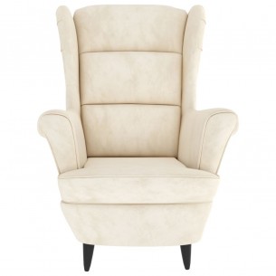 Fauteuil blanc crème velours