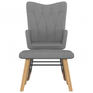 Chaise à bascule avec repose-pied Gris foncé Tissu