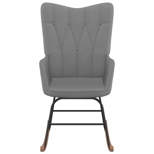 Chaise à bascule avec repose-pied Gris foncé Tissu