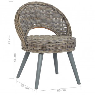 Chaise-canapé Kubu Rotin Gris