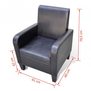 Fauteuil Noir Similicuir