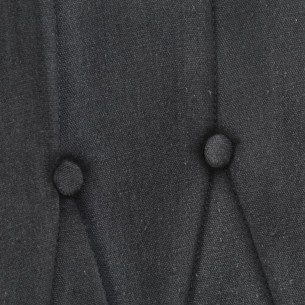 Chaise à oreilles avec repose-pied Noir vintage Toile