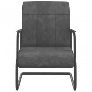 Chaise cantilever Gris foncé Velours