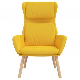 Chaise de relaxation Jaune moutarde Velours