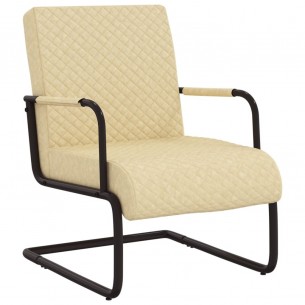 Chaise cantilever Crème Similicuir