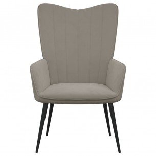 Chaise de relaxation Gris clair Velours