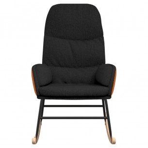 Chaise à bascule Noir Tissu