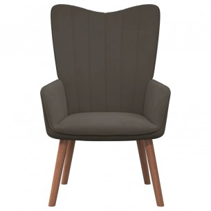 Chaise de relaxation Gris foncé Velours