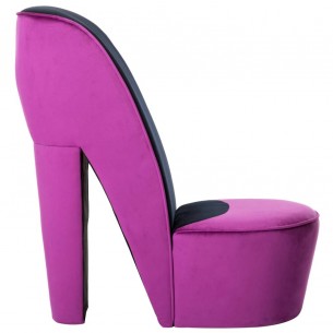 Chaise en forme de chaussure à talon haut Violet Velours Chaise en forme de chaussure à talon haut Violet Velours