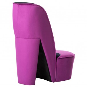 Chaise en forme de chaussure à talon haut Violet Velours Chaise en forme de chaussure à talon haut Violet Velours