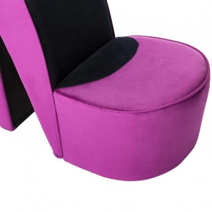 Chaise en forme de chaussure à talon haut Violet Velours Chaise en forme de chaussure à talon haut Violet Velours