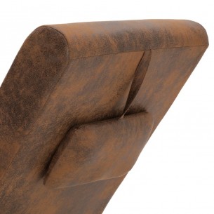 Chaise longue de massage avec oreiller Marron Similicuir daim