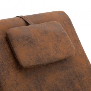 Chaise longue de massage avec oreiller Marron Similicuir daim
