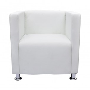 Fauteuil cube Blanc Similicuir
