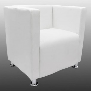 Fauteuil cube Blanc Similicuir