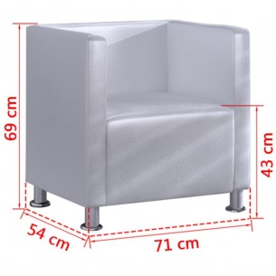 Fauteuil cube Blanc Similicuir