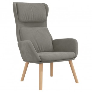 Chaise de relaxation Gris clair Velours