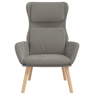 Chaise de relaxation Gris clair Velours