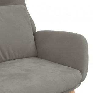 Chaise de relaxation Gris clair Velours