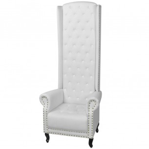 Chaise à dossier haut Blanc Similicuir