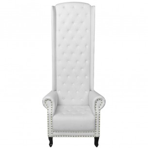 Chaise à dossier haut Blanc Similicuir