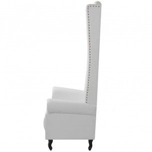 Chaise à dossier haut Blanc Similicuir