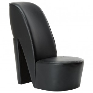 Chaise en forme de chaussure à talon haut Noir Similicuir