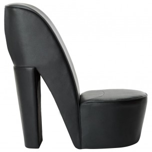 Chaise en forme de chaussure à talon haut Noir Similicuir