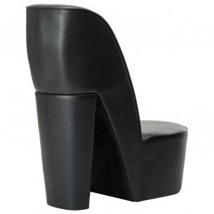 Chaise en forme de chaussure à talon haut Noir Similicuir