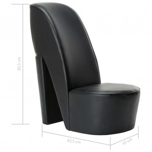 Chaise en forme de chaussure à talon haut Noir Similicuir