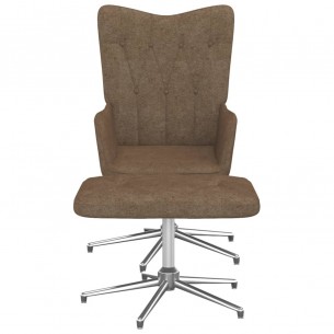 Chaise de relaxation avec tabouret Taupe Tissu