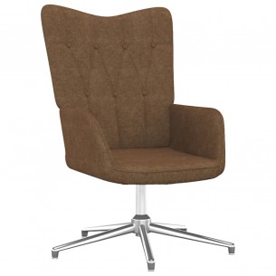 Chaise de relaxation avec tabouret Taupe Tissu