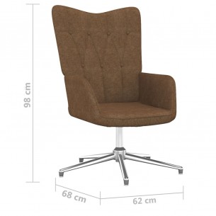 Chaise de relaxation avec tabouret Taupe Tissu