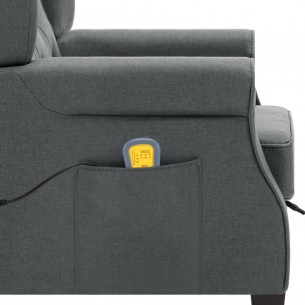 Fauteuil de massage avec repose-pied Gris clair Tissu